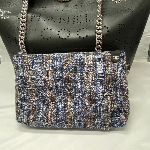 Chanel Black Logo Eyelets Shopping Tote Perforated Calfskin with Silver Hardware - Picture 11 of 14